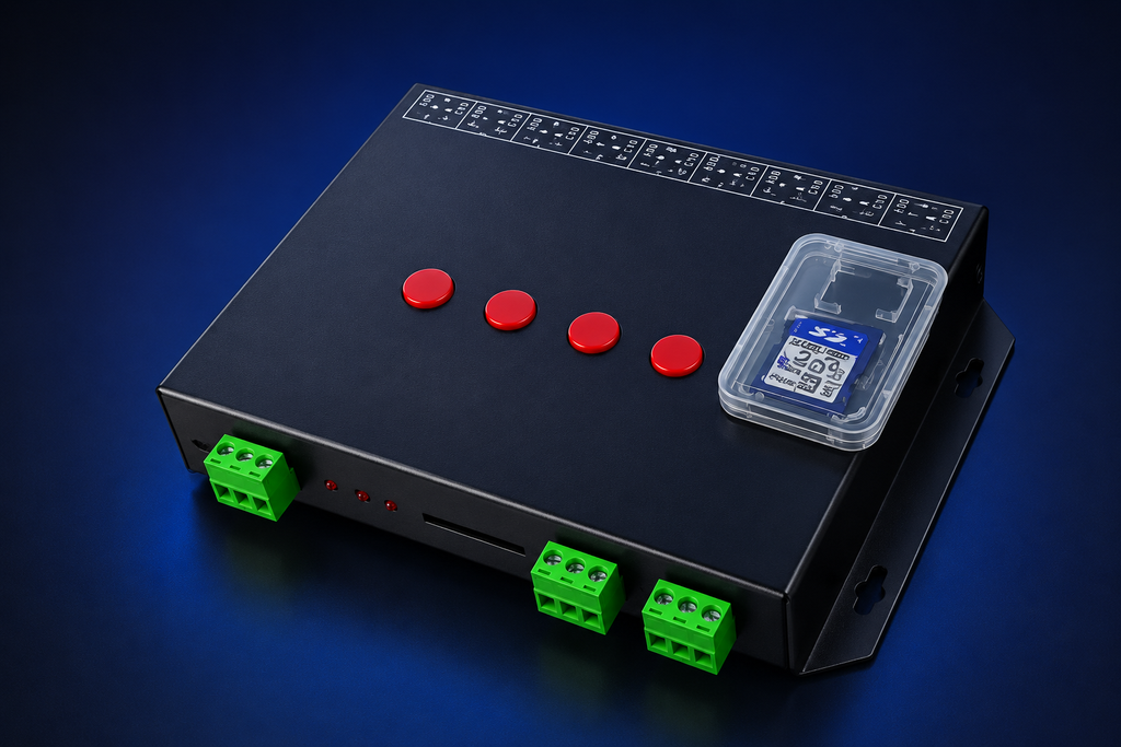 T-8000 TTL LED Pixel Controller – SD Card Programmable Pixel LED Controller
